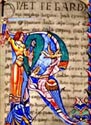Beowulf - f.129r - with Moralia in Job initial R