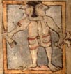 MONSTERS/UNHOLDEN of BEOWULF - fr. Nowell codex - Wonders of the East (f098-100v)